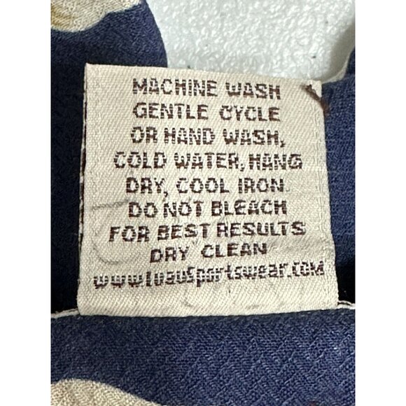 Vintage Luau Mens Hawaiian Shirt Dark Navy Blue Floral Size 2X Spun Rayon Poplin - Picture 4 of 7